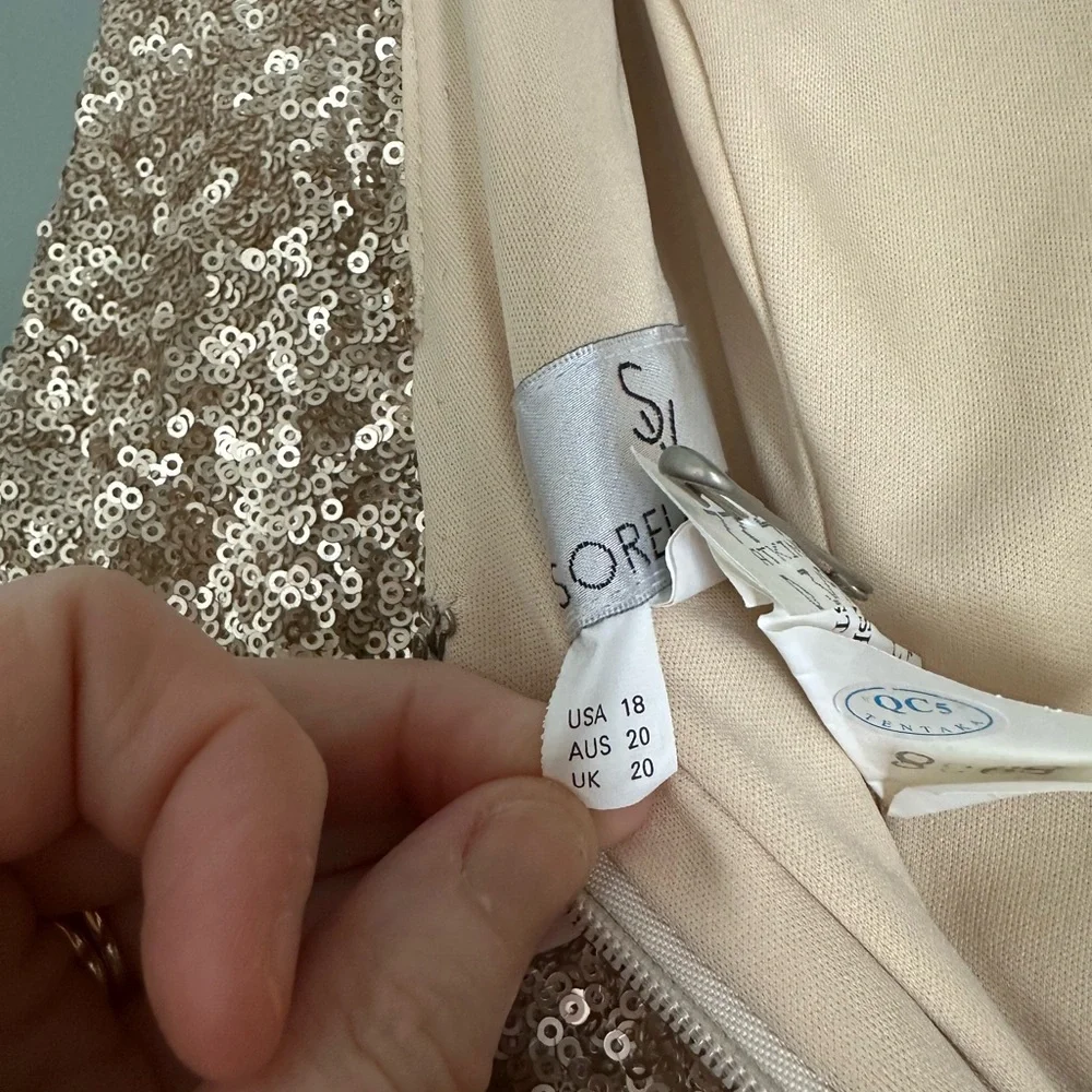 Sorella Vita Gold Sequin Dress US 18 - Picture 4 of 5